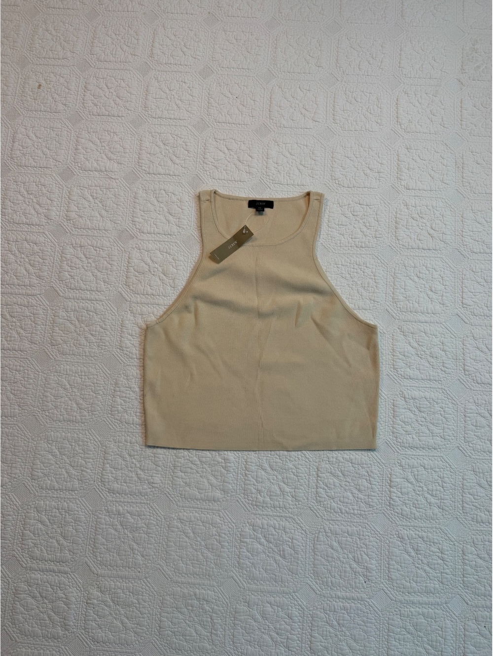 J.crew new with tags beige Supersculpt racerback sweater-tank xl